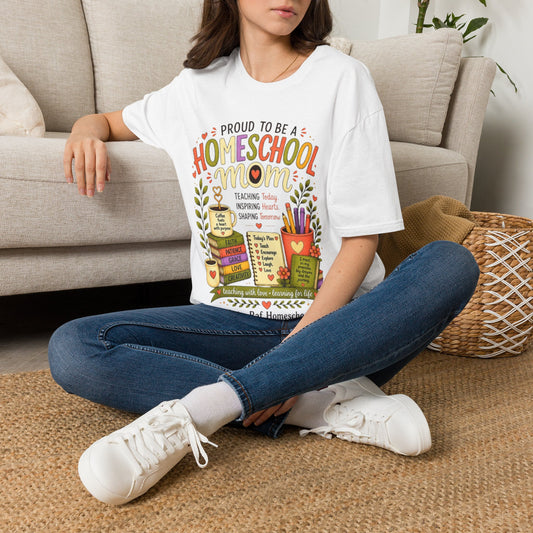 Homeschool Mom T-Shirt | Proud to Be a Homeschool Mom | Colorful Teacher Gift | Soft Graphic Tee