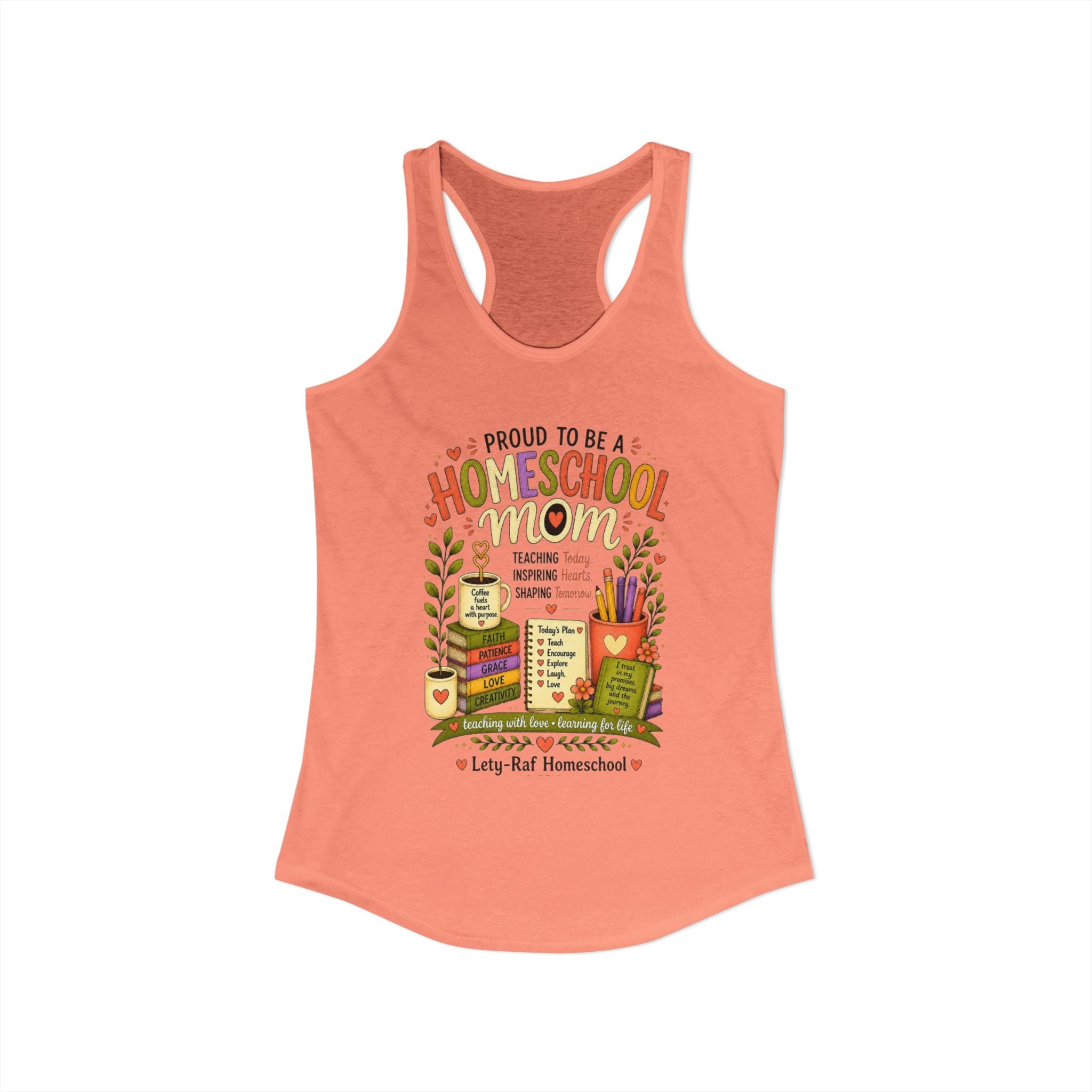 Homeschool Mom Racerback Tank | Proud to Be a Homeschool Mom | Women’s Summer Tank Top | Teacher Gift | Soft Graphic Tank
