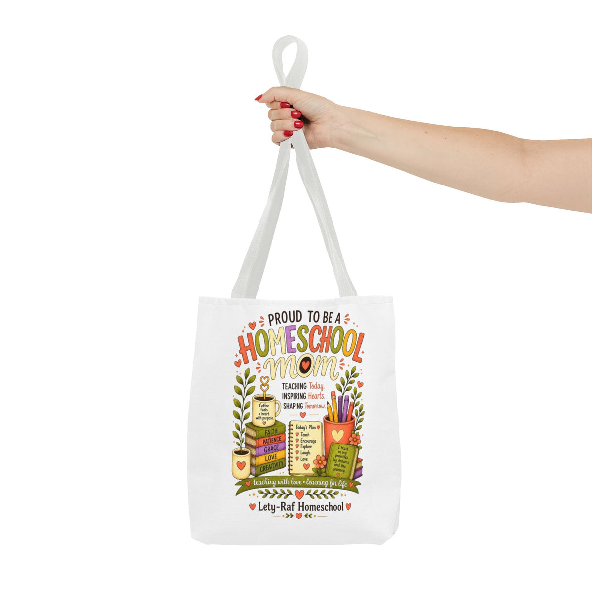 Proud to Be a Homeschool Mom Tote Bag | Teacher Gift | Reusable Book Bag | LetyRaf Homeschool
