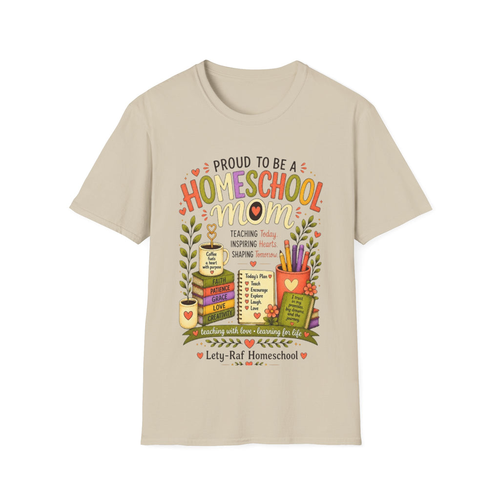 Homeschool Mom T-Shirt | Proud to Be a Homeschool Mom | Colorful Teacher Gift | Soft Graphic Tee