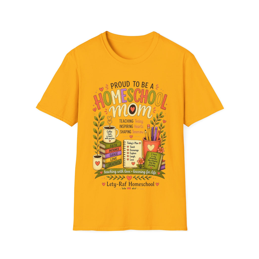 Homeschool Mom T-Shirt | Proud to Be a Homeschool Mom | Colorful Teacher Gift | Soft Graphic Tee