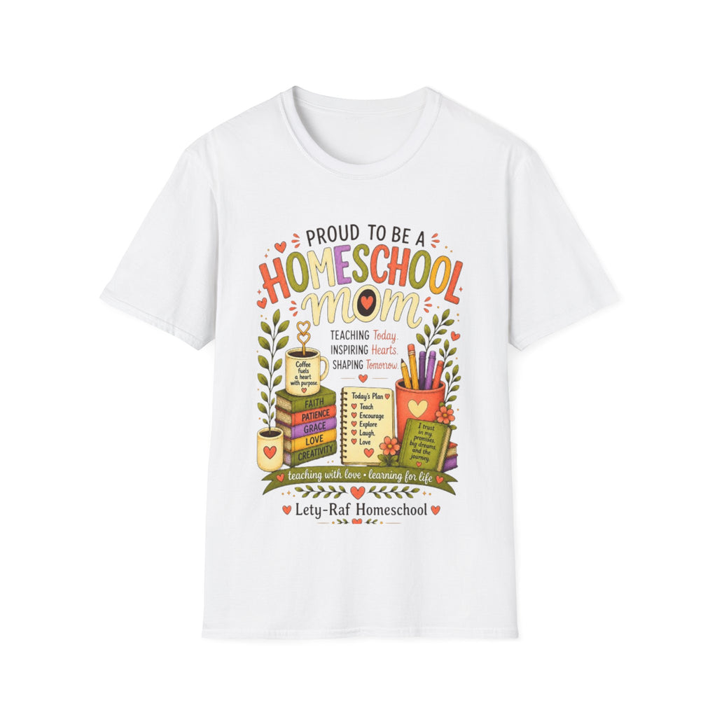 Homeschool Mom T-Shirt | Proud to Be a Homeschool Mom | Colorful Teacher Gift | Soft Graphic Tee