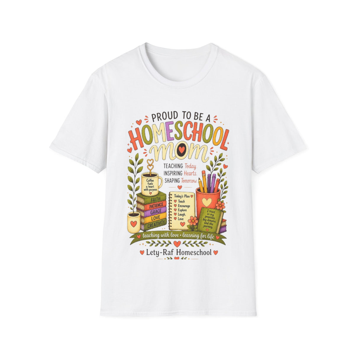 Homeschool Mom T-Shirt | Proud to Be a Homeschool Mom | Colorful Teacher Gift | Soft Graphic Tee