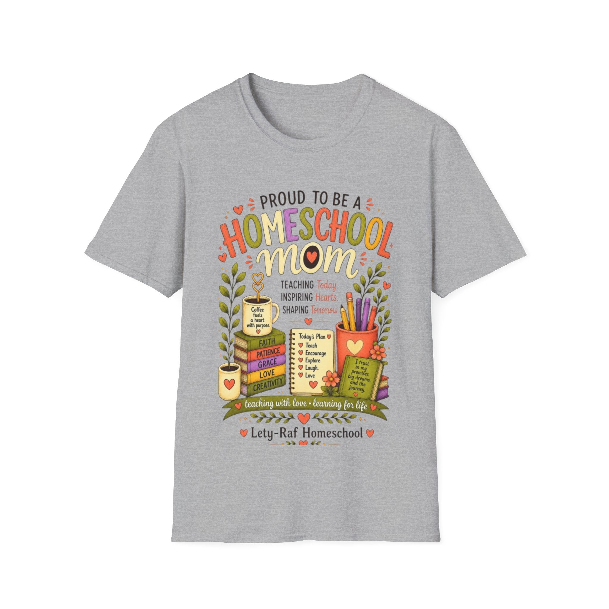 Homeschool Mom T-Shirt | Proud to Be a Homeschool Mom | Colorful Teacher Gift | Soft Graphic Tee