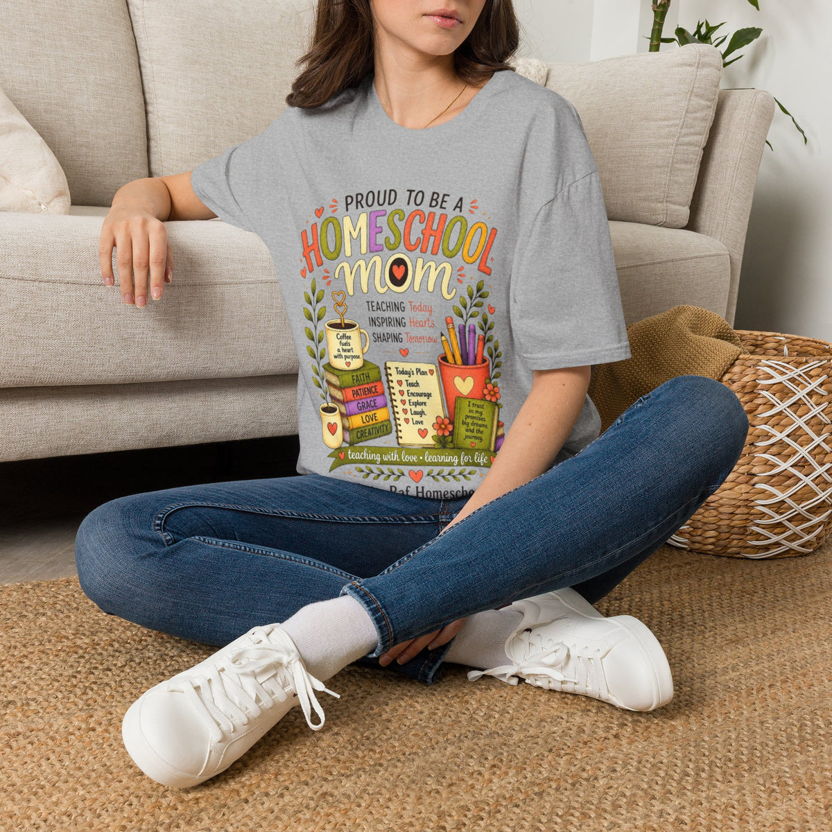 Homeschool Mom T-Shirt | Proud to Be a Homeschool Mom | Colorful Teacher Gift | Soft Graphic Tee