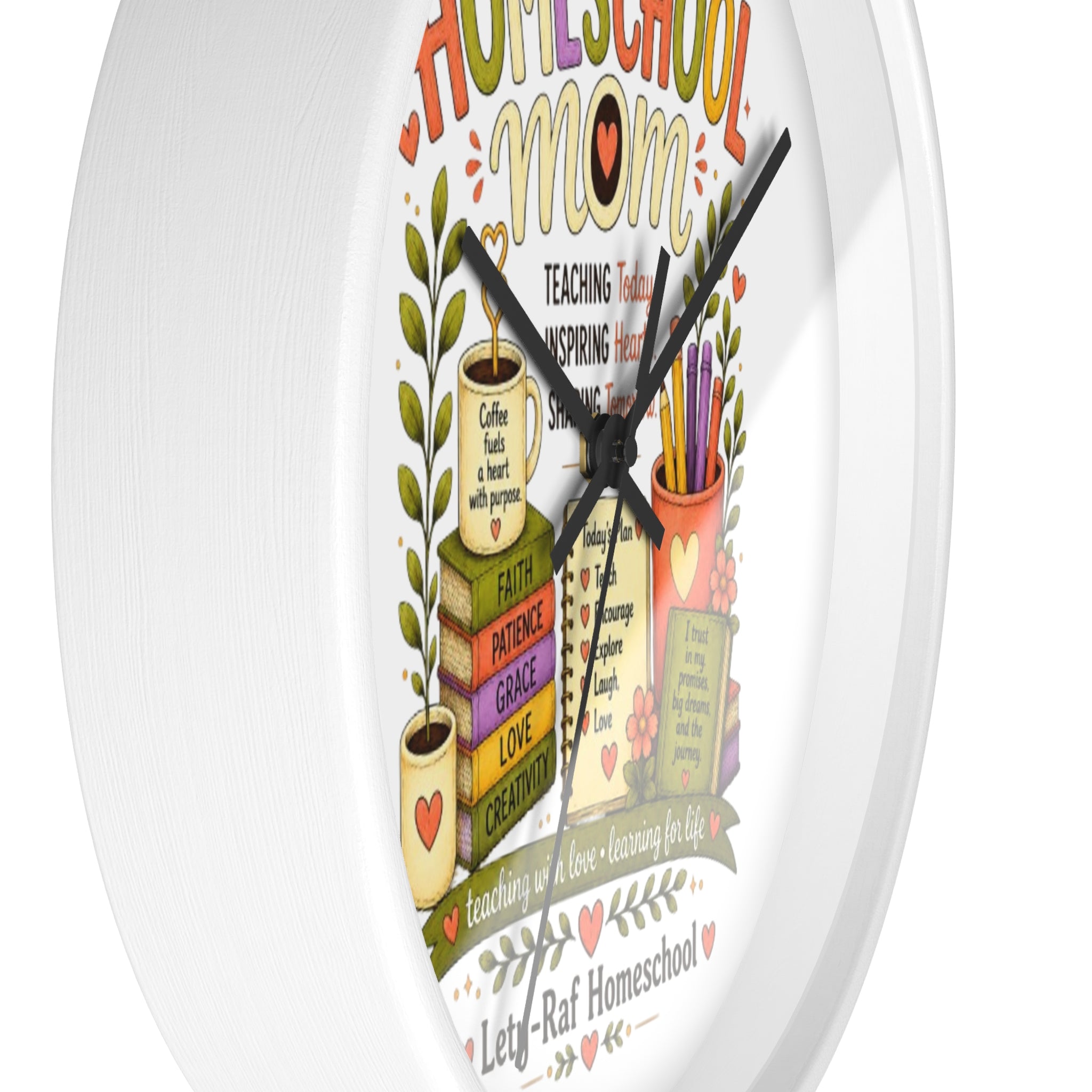 Homeschool Mom Wall Clock | Proud to Be a Homeschool Mom | Decorative Classroom & Home Clock | Teacher Gift