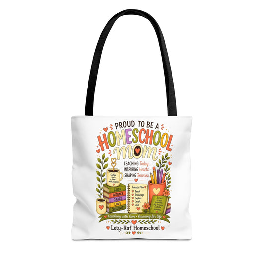 Proud to Be a Homeschool Mom Tote Bag | Teacher Gift | Reusable Book Bag | LetyRaf Homeschool