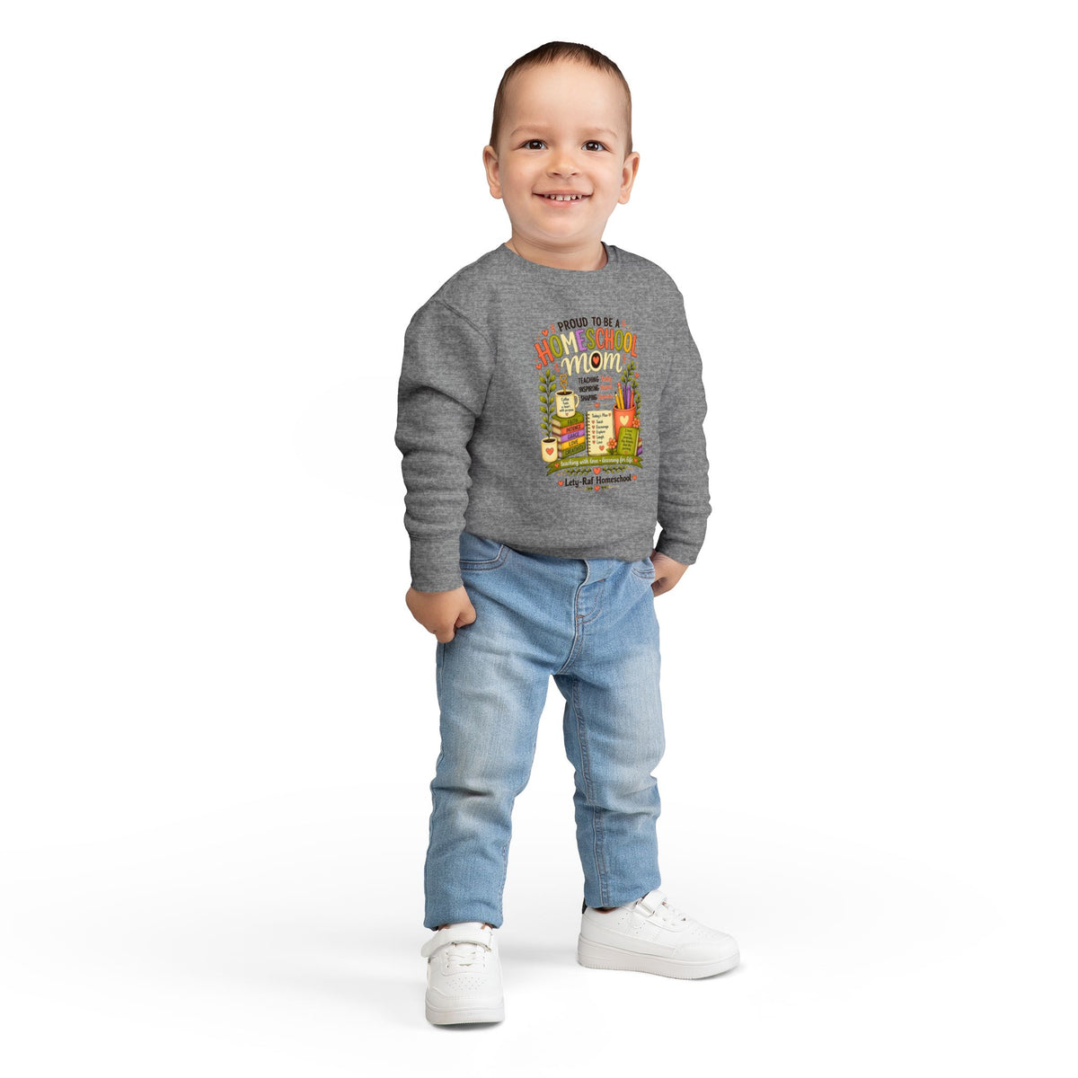 Proud to Be a Homeschool Mom Toddler Sweatshirt | Cozy Kids Back to School Pullover | Homeschool Family Gift