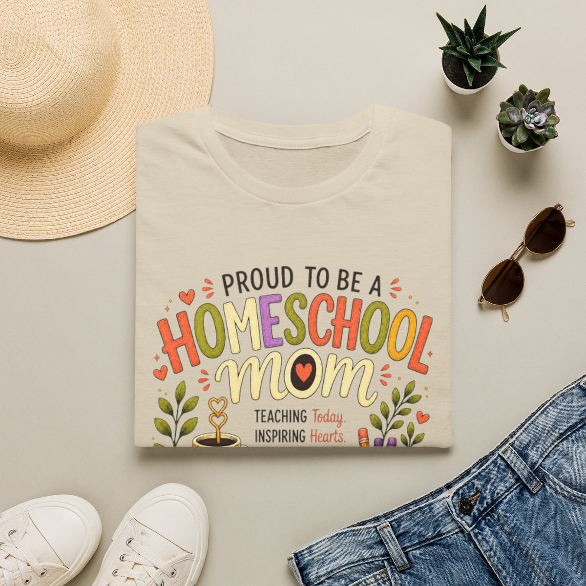 Homeschool Mom T-Shirt | Proud to Be a Homeschool Mom | Colorful Teacher Gift | Soft Graphic Tee