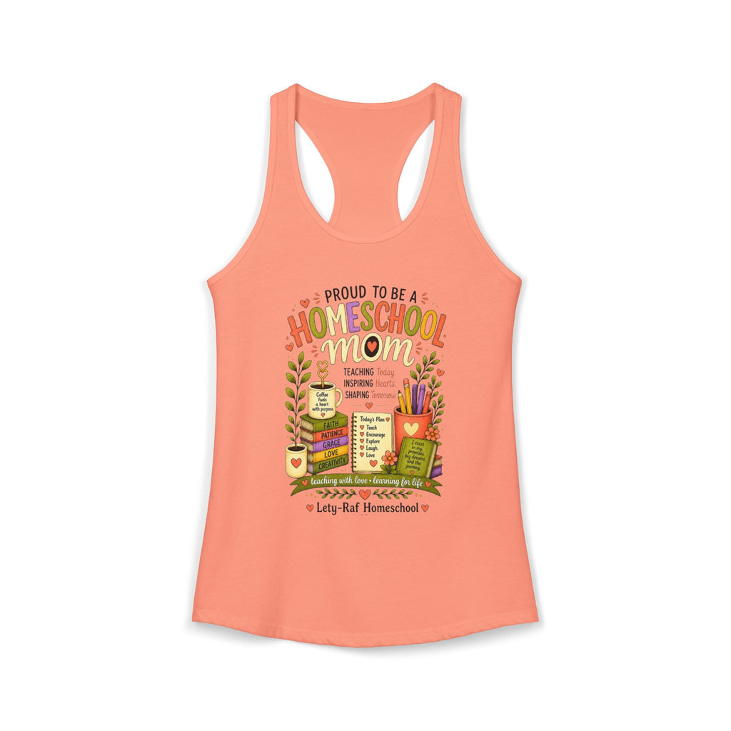Homeschool Mom Racerback Tank | Proud to Be a Homeschool Mom | Women’s Summer Tank Top | Teacher Gift | Soft Graphic Tank