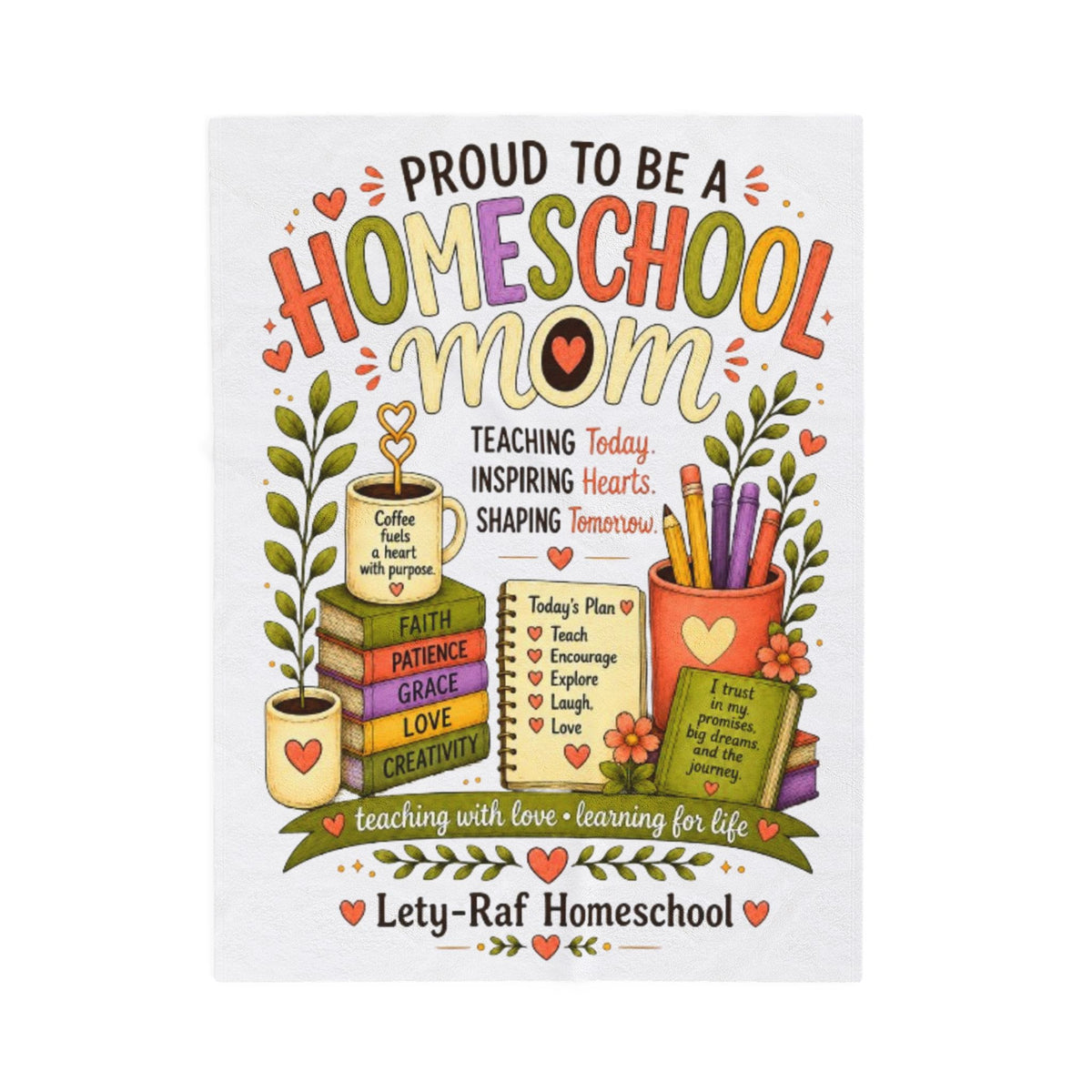 Proud to Be a Homeschool Mom Velveteen Plush Blanket | Cozy Teacher Gift | Soft Throw Blanket | Homeschool Mom Gift