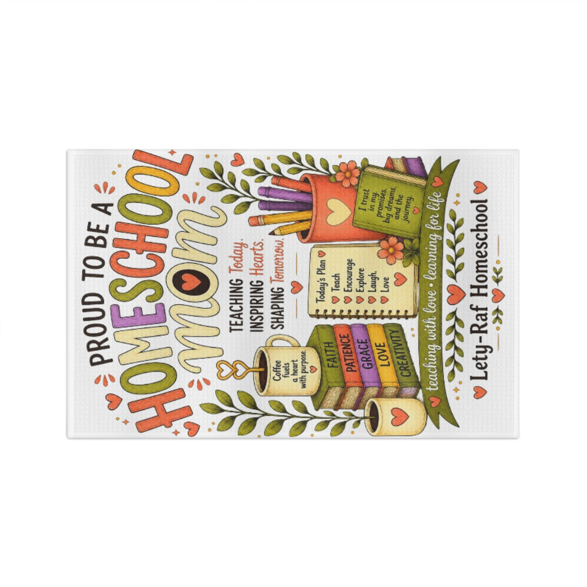 Proud to Be a Homeschool Mom Microfiber Tea Towel | Kitchen Towel | Homeschool Gift | Teacher Appreciation Gift