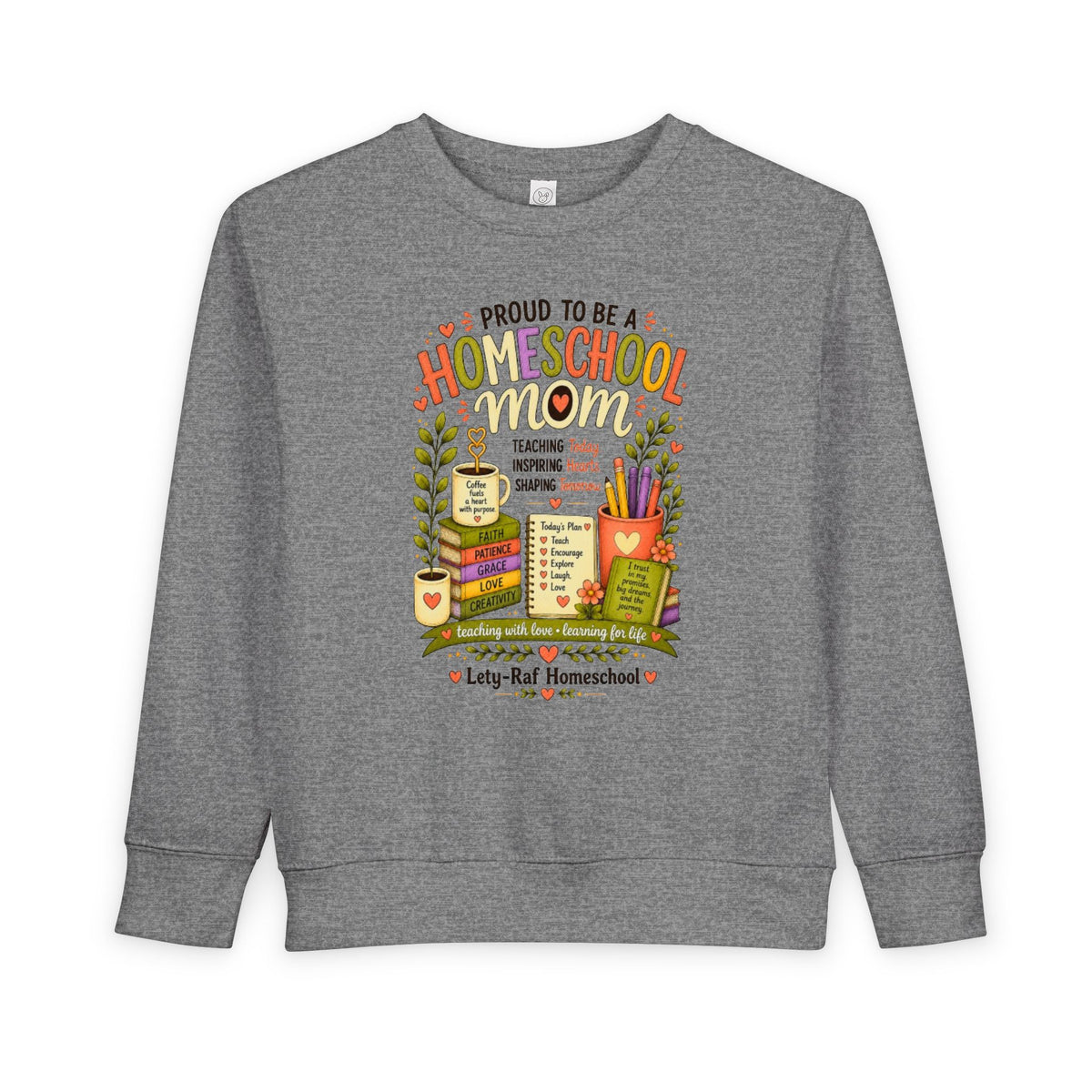 Proud to Be a Homeschool Mom Toddler Sweatshirt | Cozy Kids Back to School Pullover | Homeschool Family Gift