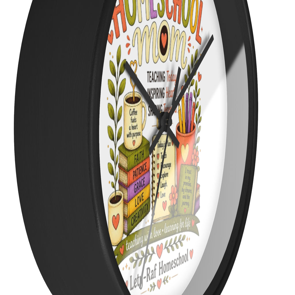 Homeschool Mom Wall Clock | Proud to Be a Homeschool Mom | Decorative Classroom & Home Clock | Teacher Gift