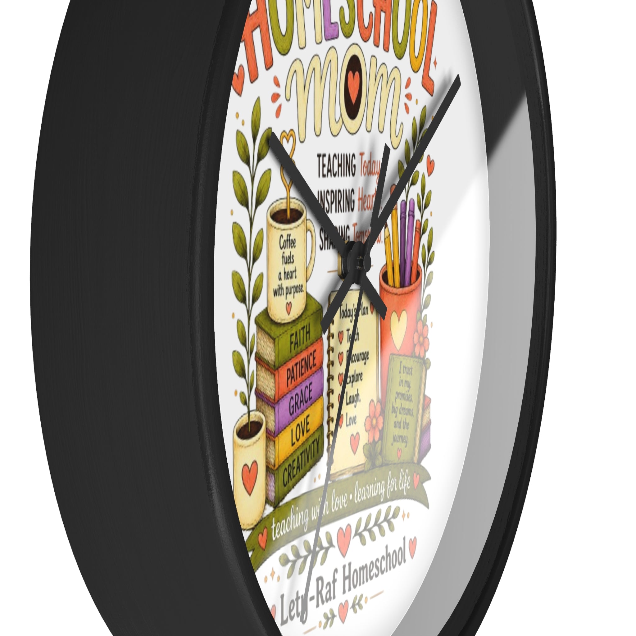 Homeschool Mom Wall Clock | Proud to Be a Homeschool Mom | Decorative Classroom & Home Clock | Teacher Gift