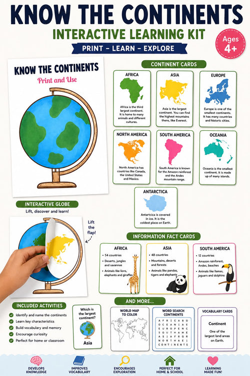 Continents of the World Activity Pack | Printable Homeschool & Classroom PDF
