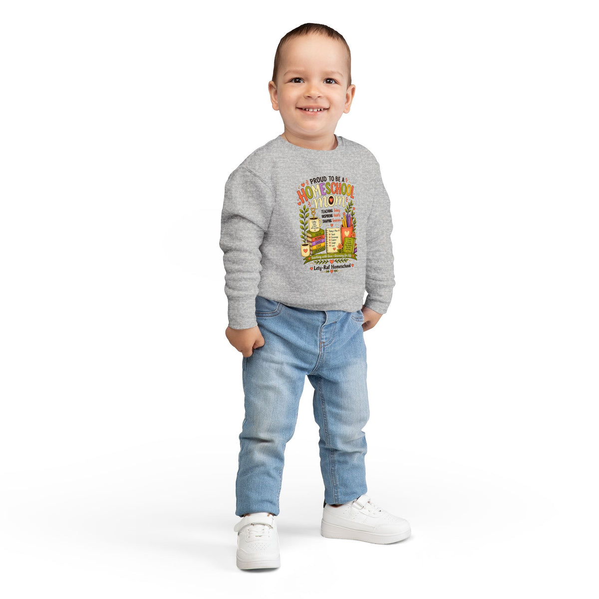 Proud to Be a Homeschool Mom Toddler Sweatshirt | Cozy Kids Back to School Pullover | Homeschool Family Gift