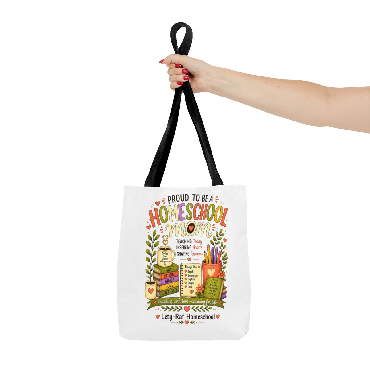 Proud to Be a Homeschool Mom Tote Bag | Teacher Gift | Reusable Book Bag | LetyRaf Homeschool