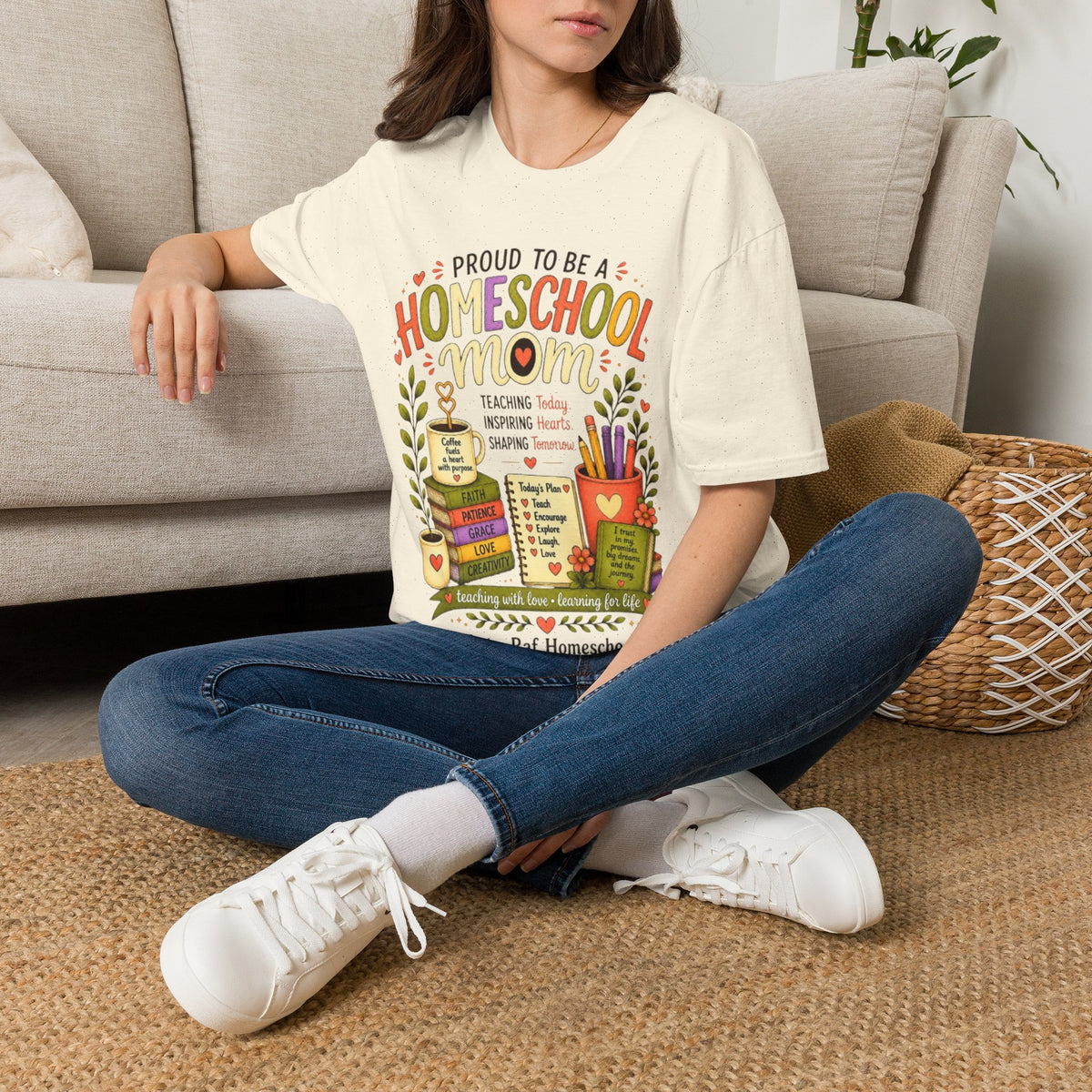 Homeschool Mom T-Shirt | Proud to Be a Homeschool Mom | Colorful Teacher Gift | Soft Graphic Tee
