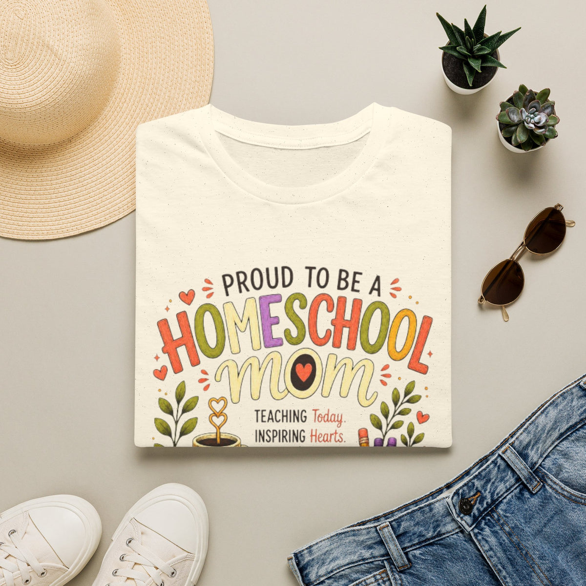 Homeschool Mom T-Shirt | Proud to Be a Homeschool Mom | Colorful Teacher Gift | Soft Graphic Tee