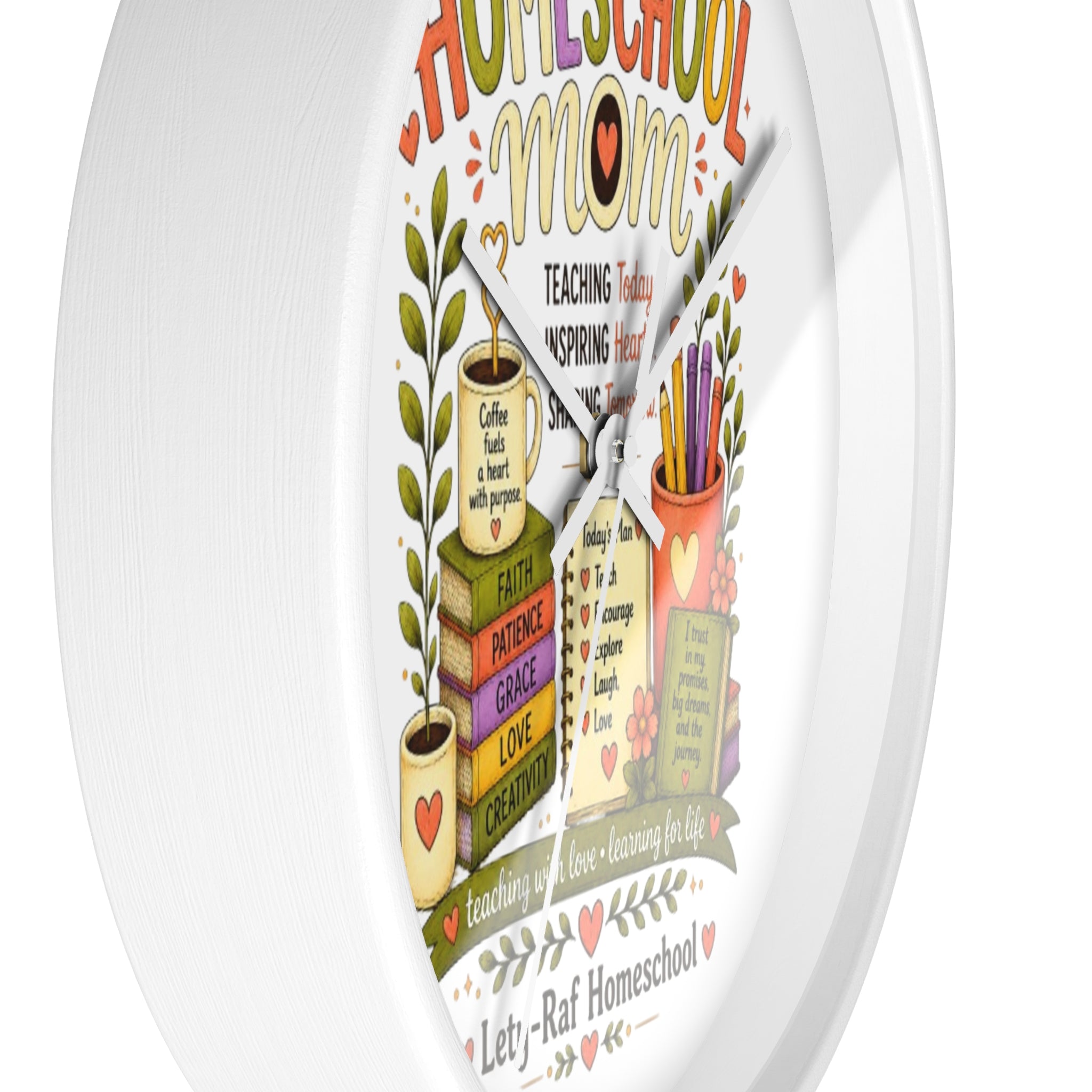 Homeschool Mom Wall Clock | Proud to Be a Homeschool Mom | Decorative Classroom & Home Clock | Teacher Gift
