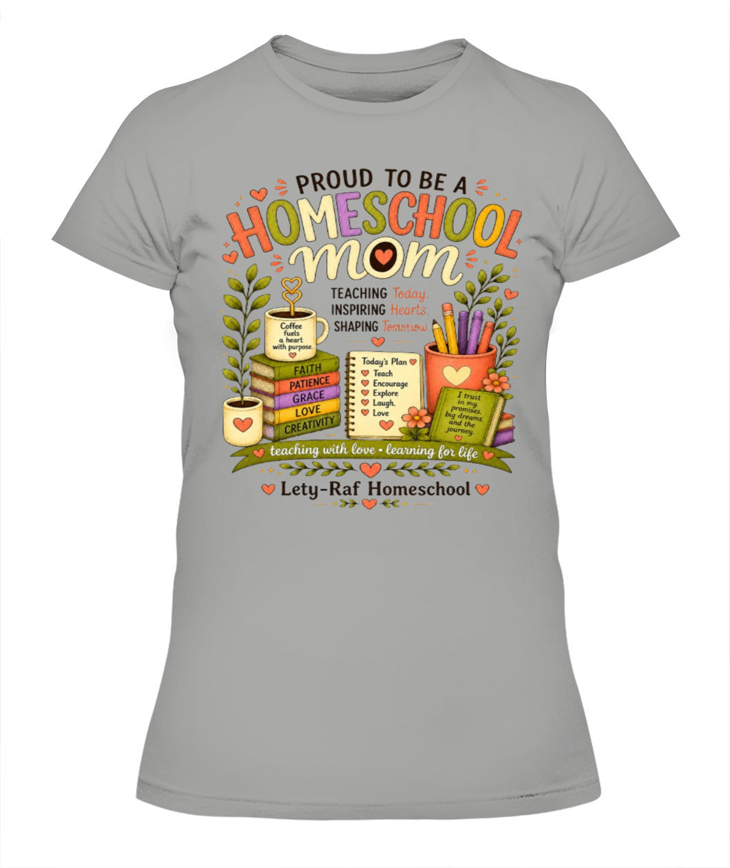 Homeschool Mom Graphic T-Shirt | Bella + Canvas 6004 Soft Women’s Tee