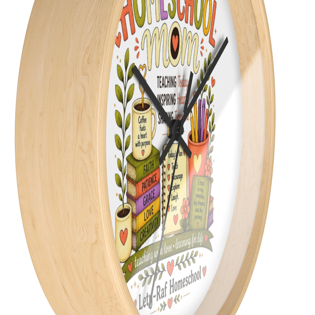 Homeschool Mom Wall Clock | Proud to Be a Homeschool Mom | Decorative Classroom & Home Clock | Teacher Gift