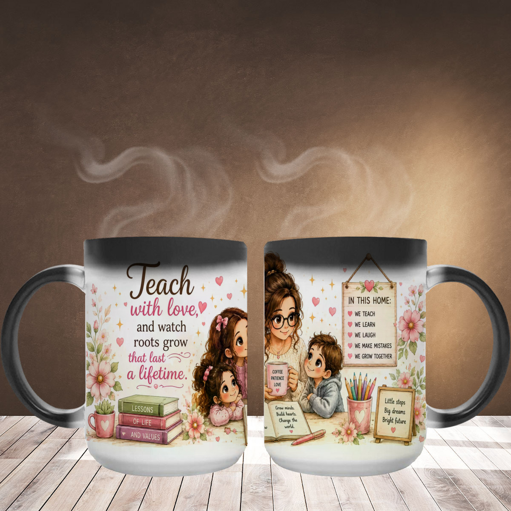 Homeschool Mom Magic Mug | Teach with Love Coffee Mug | Homeschool Teacher Gift | 15 oz Ceramic Mug