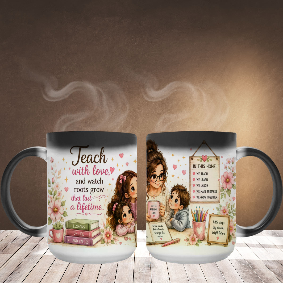 Homeschool Mom Magic Mug | Teach with Love Coffee Mug | Homeschool Teacher Gift | 15 oz Ceramic Mug
