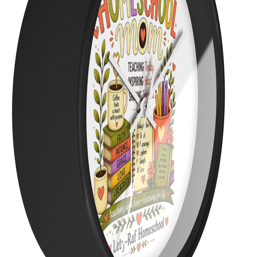 Homeschool Mom Wall Clock | Proud to Be a Homeschool Mom | Decorative Classroom & Home Clock | Teacher Gift