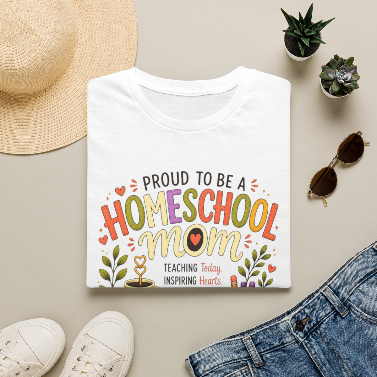 Homeschool Mom T-Shirt | Proud to Be a Homeschool Mom | Colorful Teacher Gift | Soft Graphic Tee