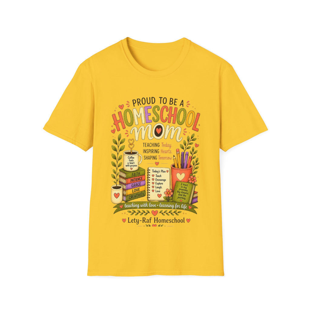 Homeschool Mom T-Shirt | Proud to Be a Homeschool Mom | Colorful Teacher Gift | Soft Graphic Tee