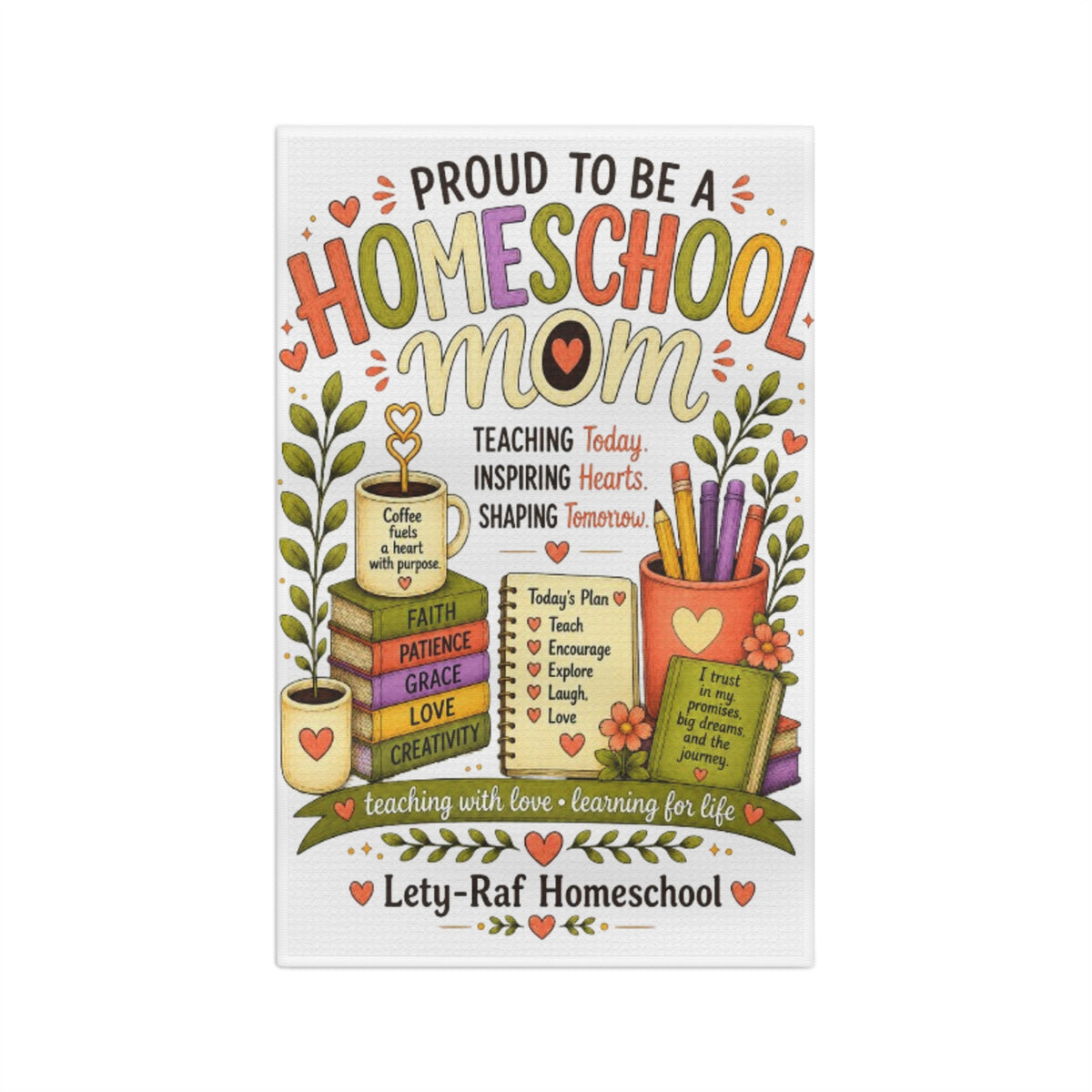 Proud to Be a Homeschool Mom Microfiber Tea Towel | Kitchen Towel | Homeschool Gift | Teacher Appreciation Gift