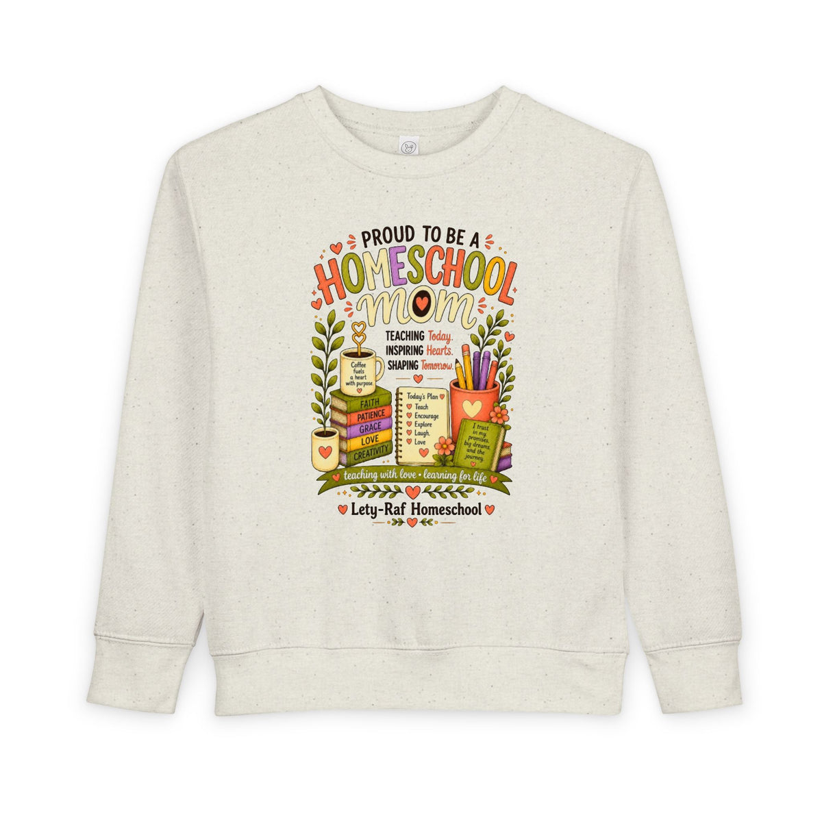 Proud to Be a Homeschool Mom Toddler Sweatshirt | Cozy Kids Back to School Pullover | Homeschool Family Gift