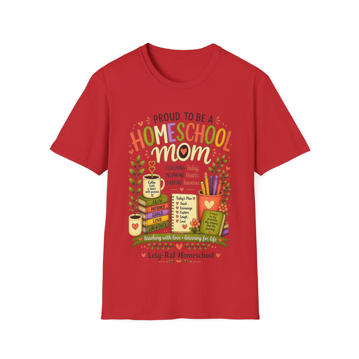 Homeschool Mom T-Shirt | Proud to Be a Homeschool Mom | Colorful Teacher Gift | Soft Graphic Tee