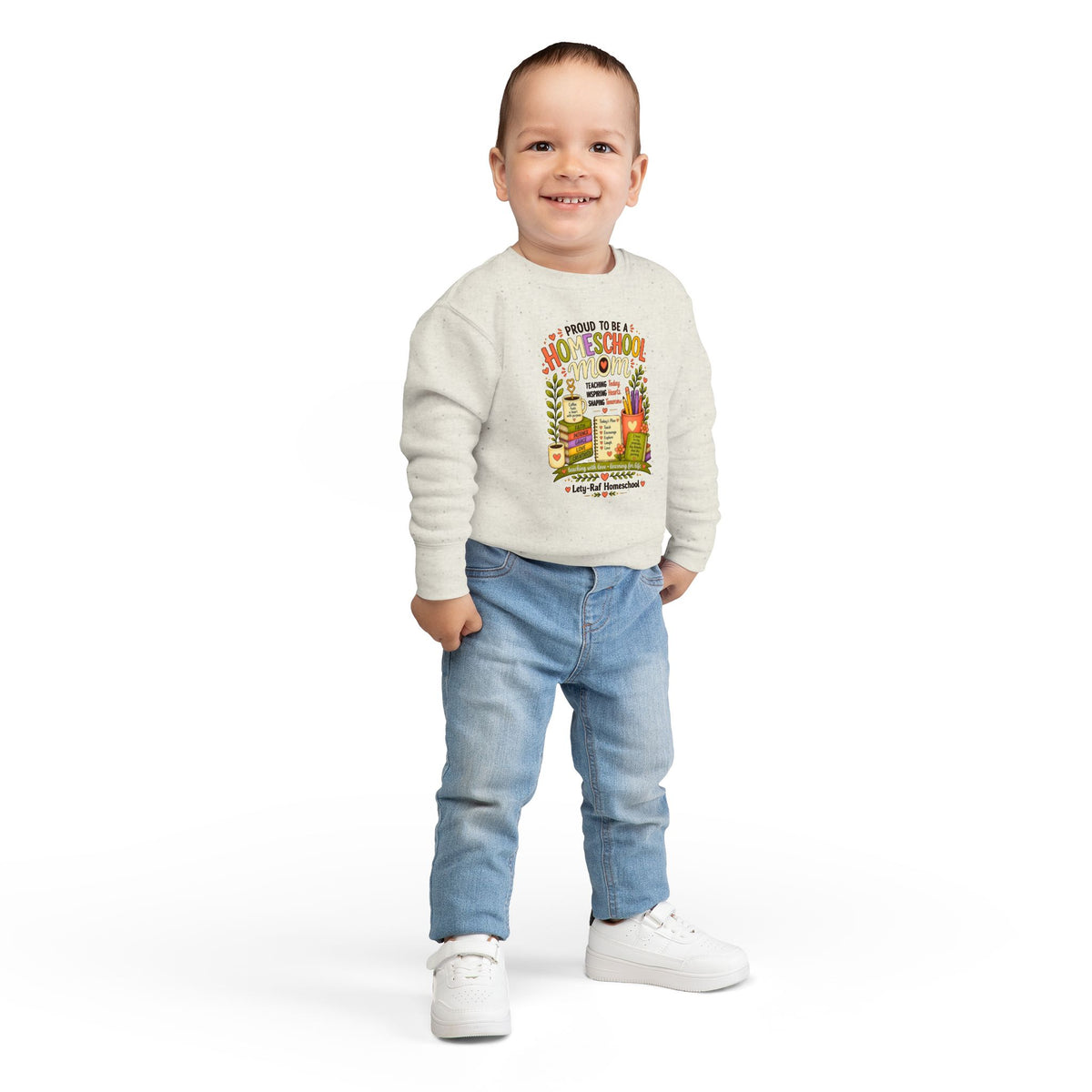 Proud to Be a Homeschool Mom Toddler Sweatshirt | Cozy Kids Back to School Pullover | Homeschool Family Gift
