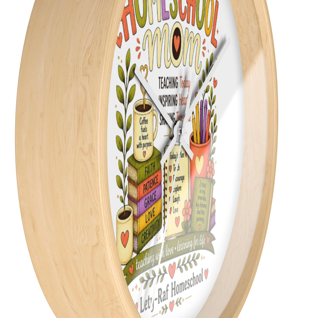 Homeschool Mom Wall Clock | Proud to Be a Homeschool Mom | Decorative Classroom & Home Clock | Teacher Gift