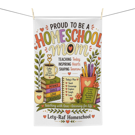 Proud to Be a Homeschool Mom Microfiber Tea Towel | Kitchen Towel | Homeschool Gift | Teacher Appreciation Gift