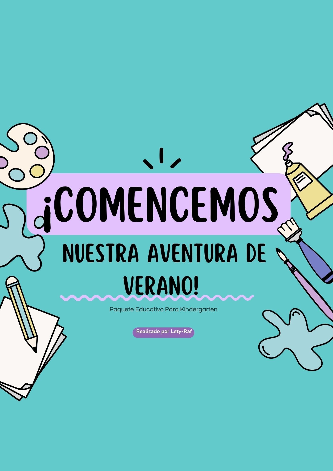 Paquete Educativo de Verano para Kindergarten | Lectura, Escritura, Matemáticas y Motricidad Fina