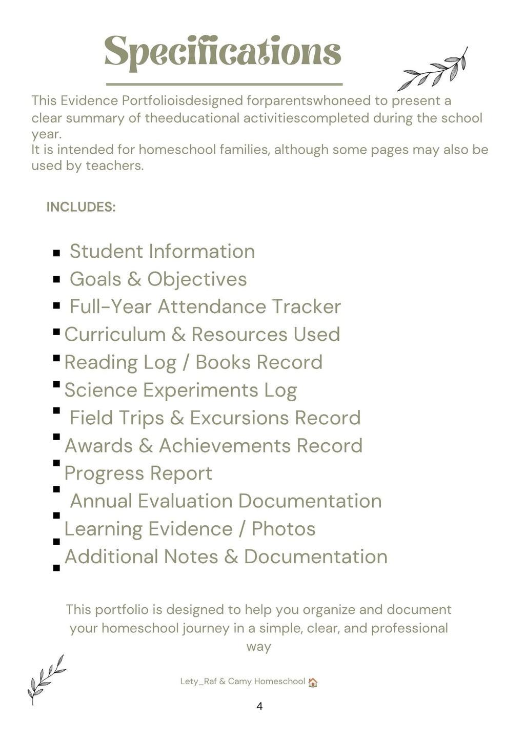Portfolio of Evidence
