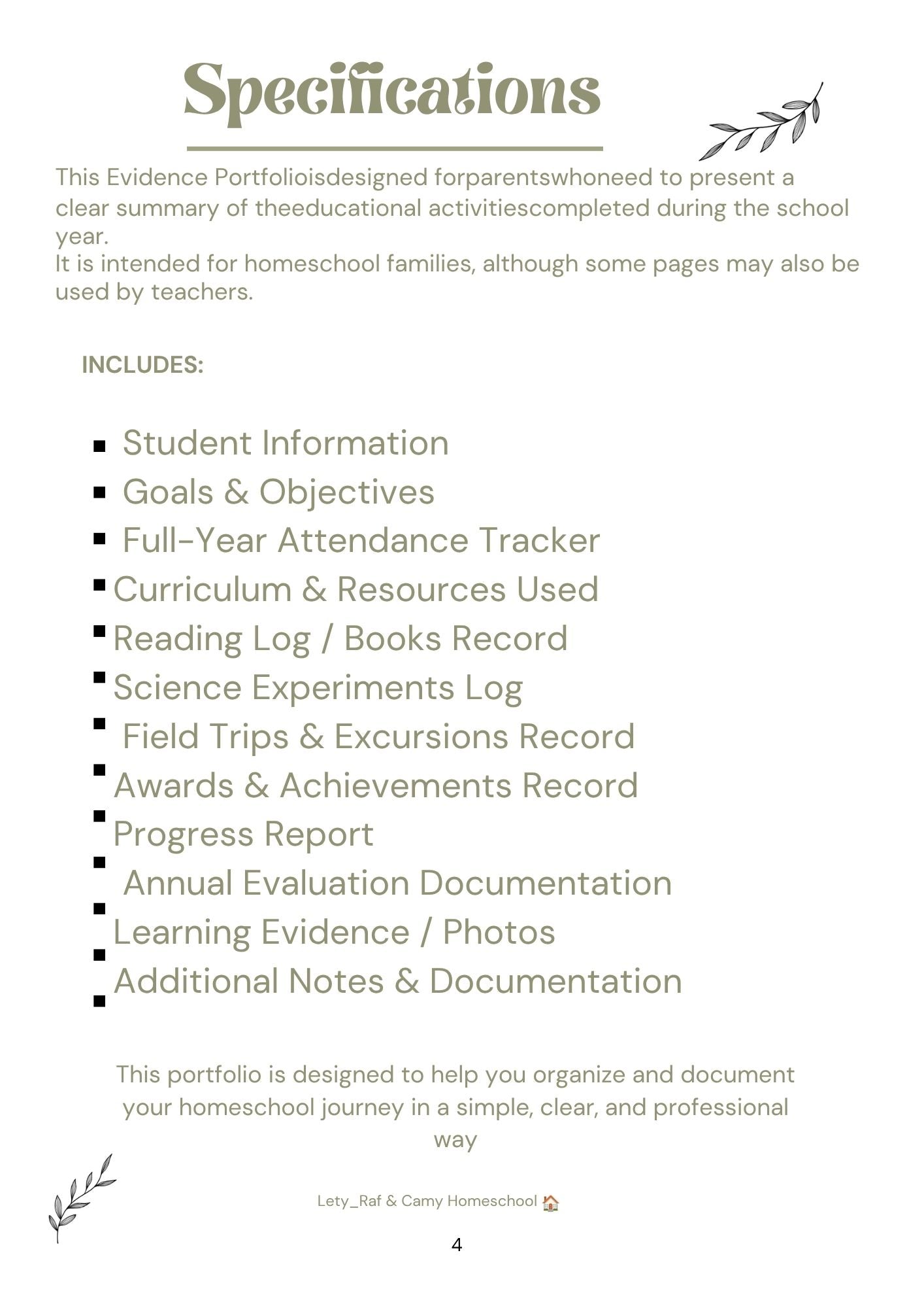 Portfolio of Evidence
