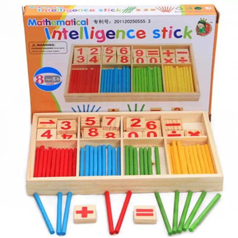 Montessori Wooden Math Learning Set | Number Counting & Arithmetic Toy | Ages 3+
