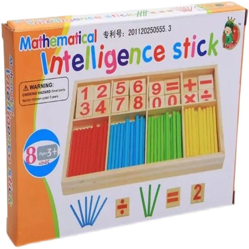 Montessori Wooden Math Learning Set | Number Counting & Arithmetic Toy | Ages 3+