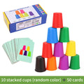 Montessori Stacking Cups Game with Challenge Cards | STEM Learning Toy | Ages 3+