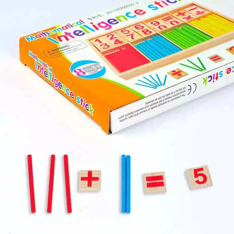 Montessori Wooden Math Learning Set | Number Counting & Arithmetic Toy | Ages 3+