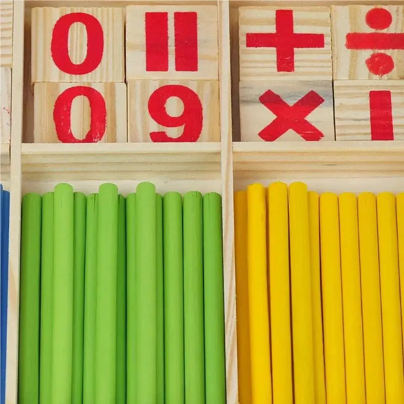 Montessori Wooden Math Learning Set | Number Counting & Arithmetic Toy | Ages 3+