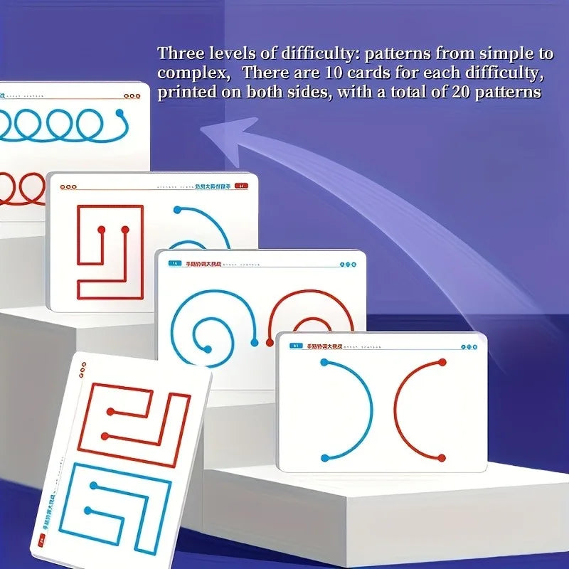 Montessori Brain Training Activity Cards | Reusable Fine Motor & Pre-Writing Practice | 3 Skill Levels | Ages 3+