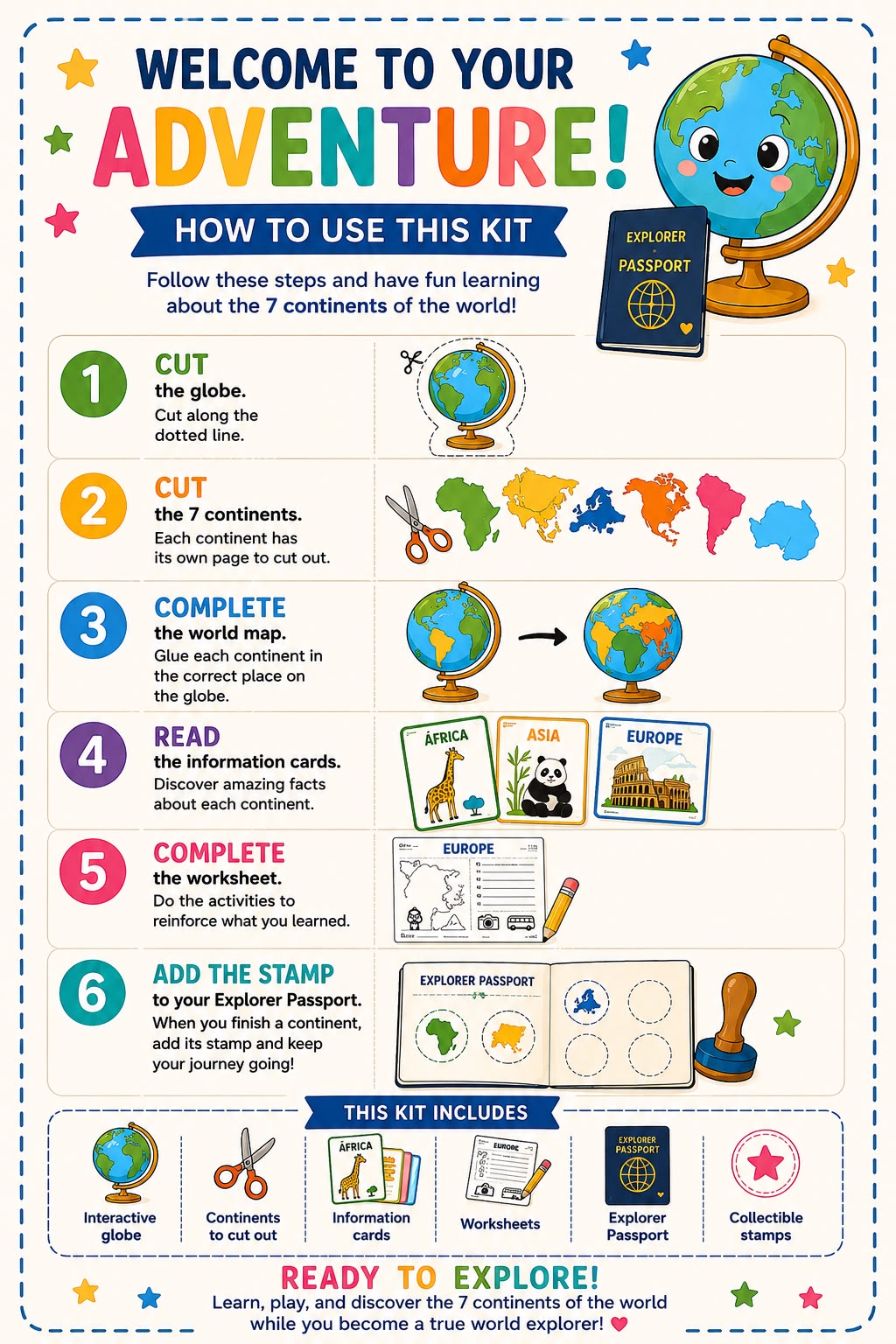 Continents of the World Activity Pack | Printable Homeschool & Classroom PDF