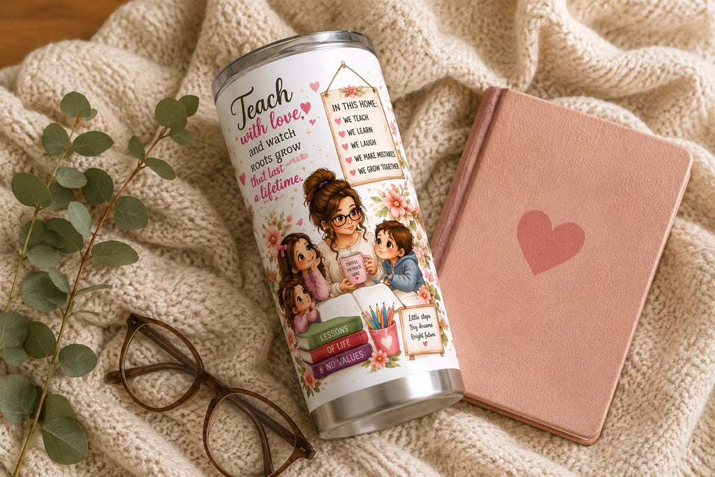 Homeschool Mom 20oz Stainless Steel Tumbler | Insulated Coffee Travel Mug