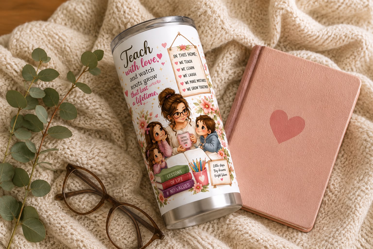 Homeschool Mom 20oz Stainless Steel Tumbler | Insulated Coffee Travel Mug